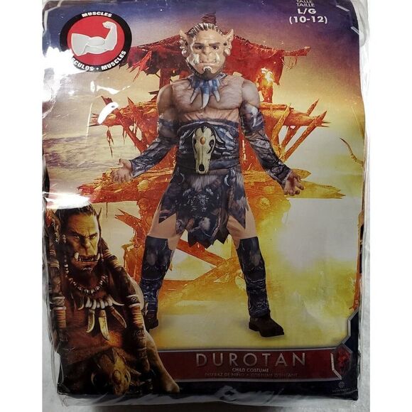 Warcraft Durotan Costume Size 10-12 Muscle Chest Halloween Dress Up Pretend Play - Picture 7 of 11